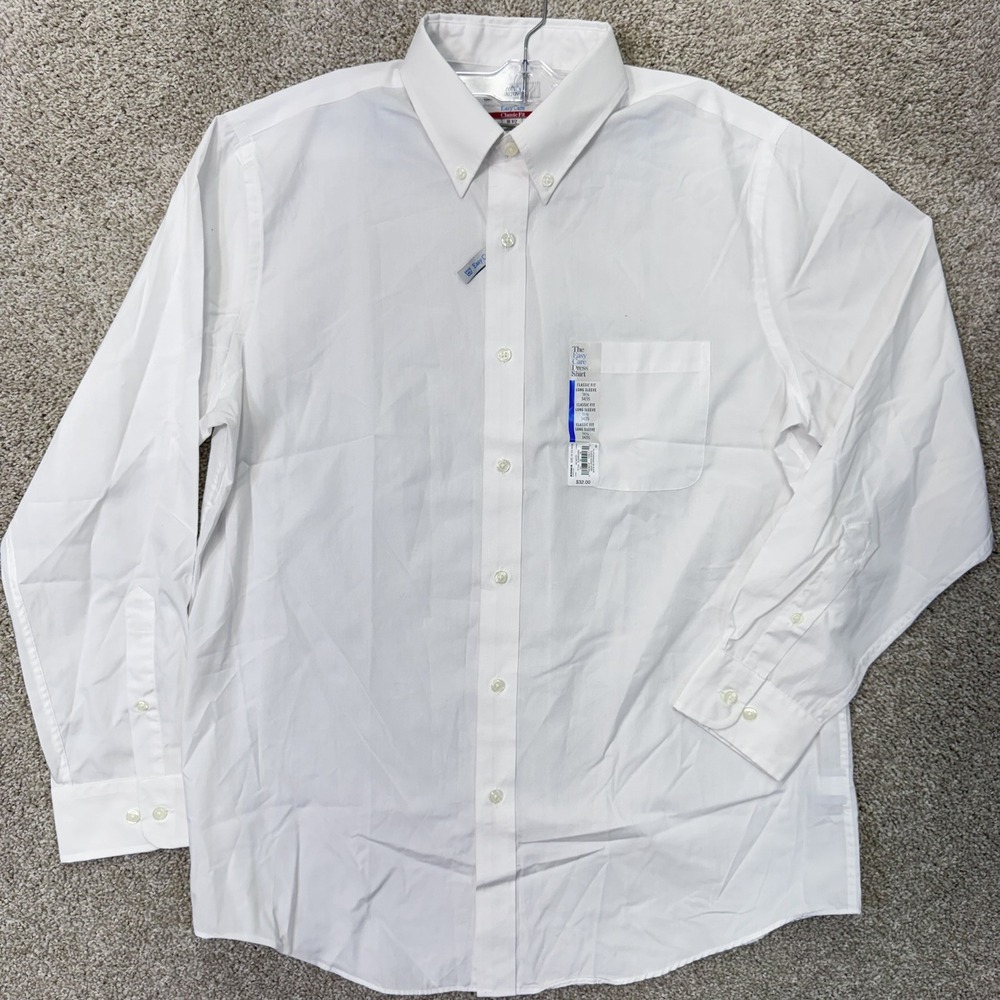 Croft & Barrow Dress Shirt Mens 16.5 34/35 Classic Fit White Button-down NEW